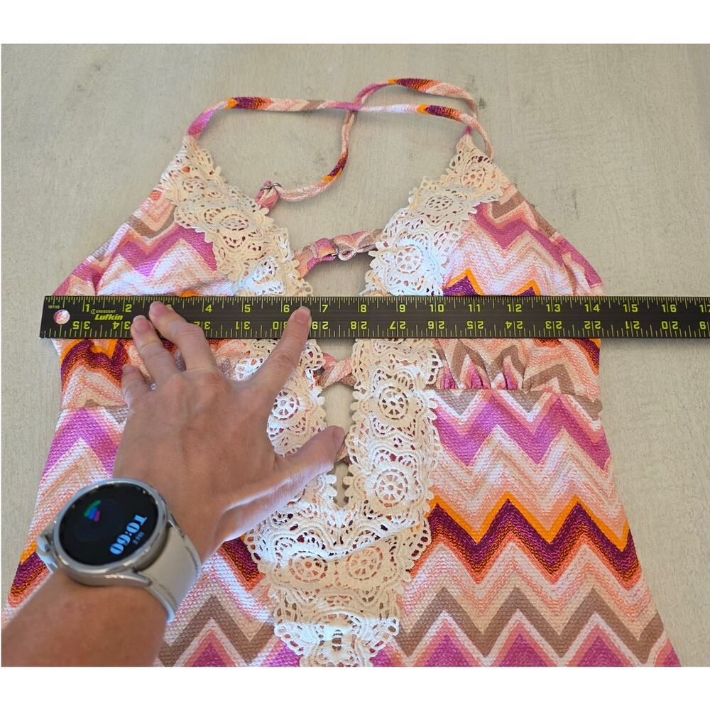NWT Cupshe Women's One Piece Swimwear SZ Large Lace Boho Summer Vacation - Picture 7 of 8
